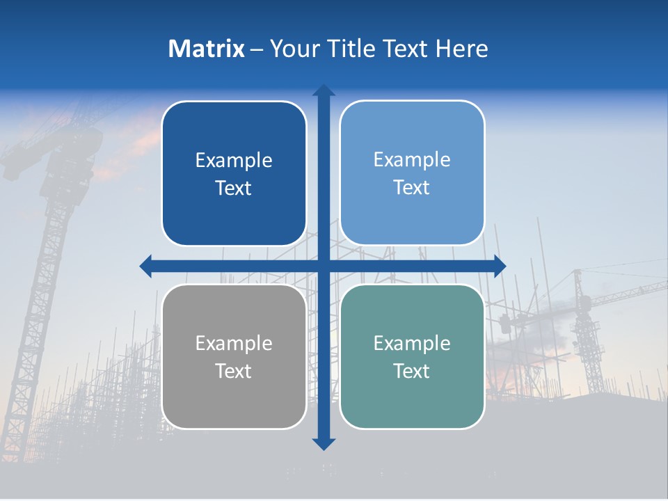 Construction Site At Dusk (Or Dawn) PowerPoint Template
