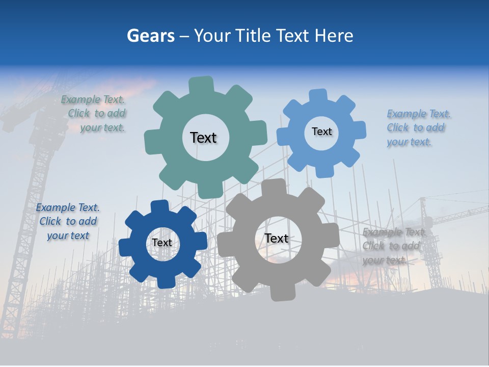 Construction Site At Dusk (Or Dawn) PowerPoint Template
