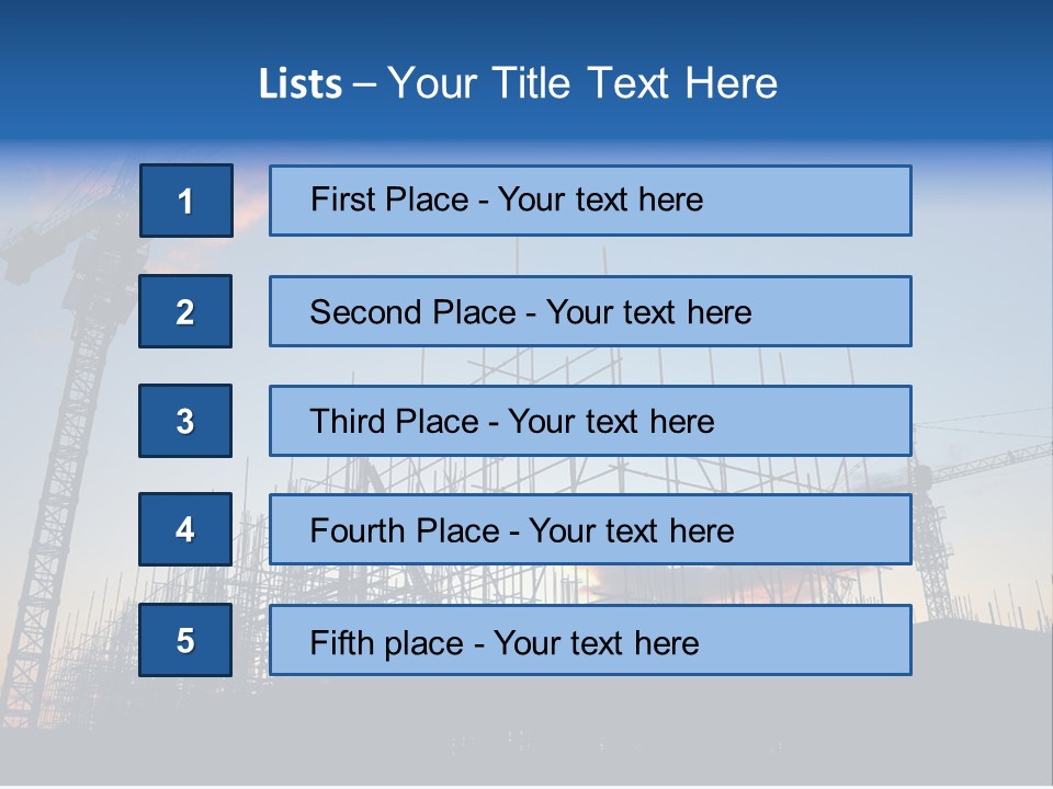 Construction Site At Dusk (Or Dawn) PowerPoint Template