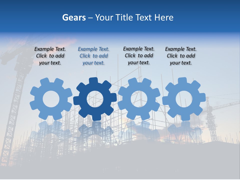 Construction Site At Dusk (Or Dawn) PowerPoint Template