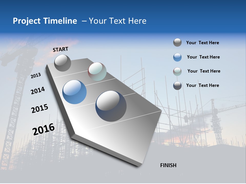 Construction Site At Dusk (Or Dawn) PowerPoint Template