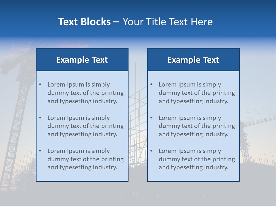 Construction Site At Dusk (Or Dawn) PowerPoint Template