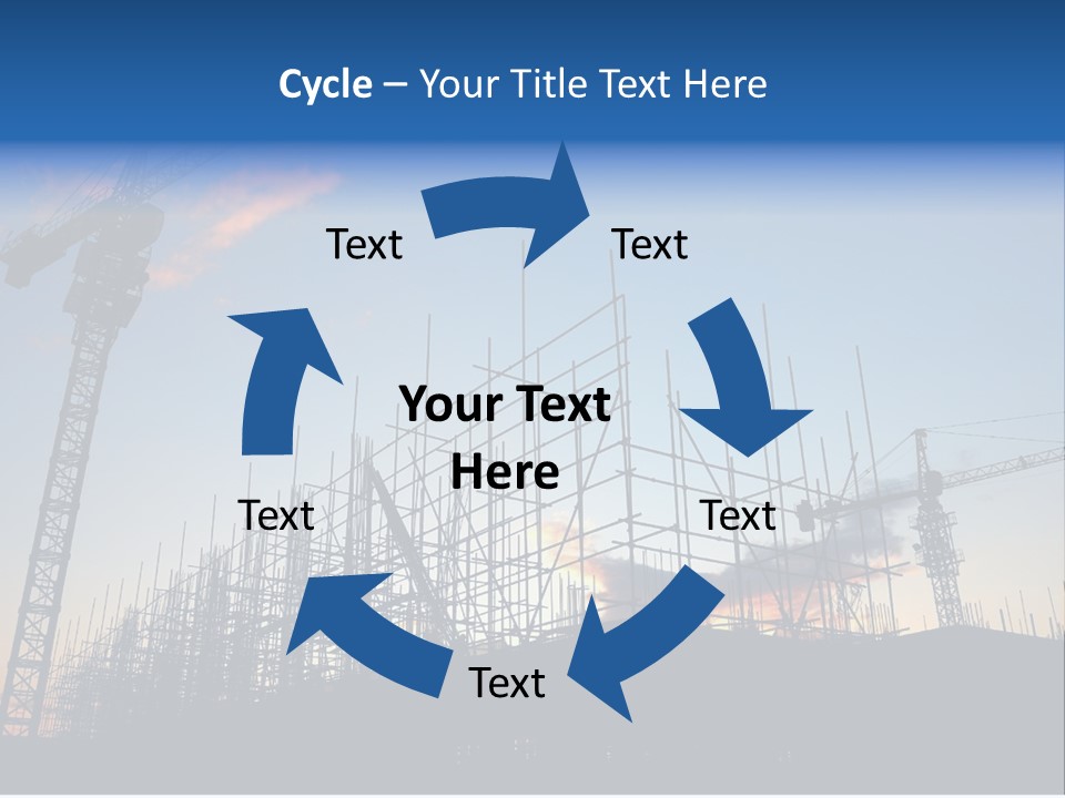 Construction Site At Dusk (Or Dawn) PowerPoint Template