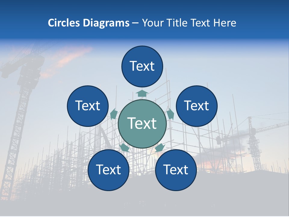Construction Site At Dusk (Or Dawn) PowerPoint Template