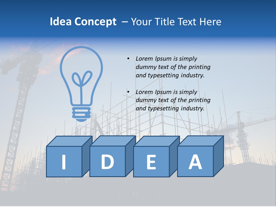 Construction Site At Dusk (Or Dawn) PowerPoint Template