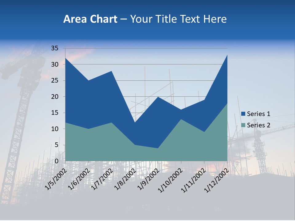 Construction Site At Dusk (Or Dawn) PowerPoint Template