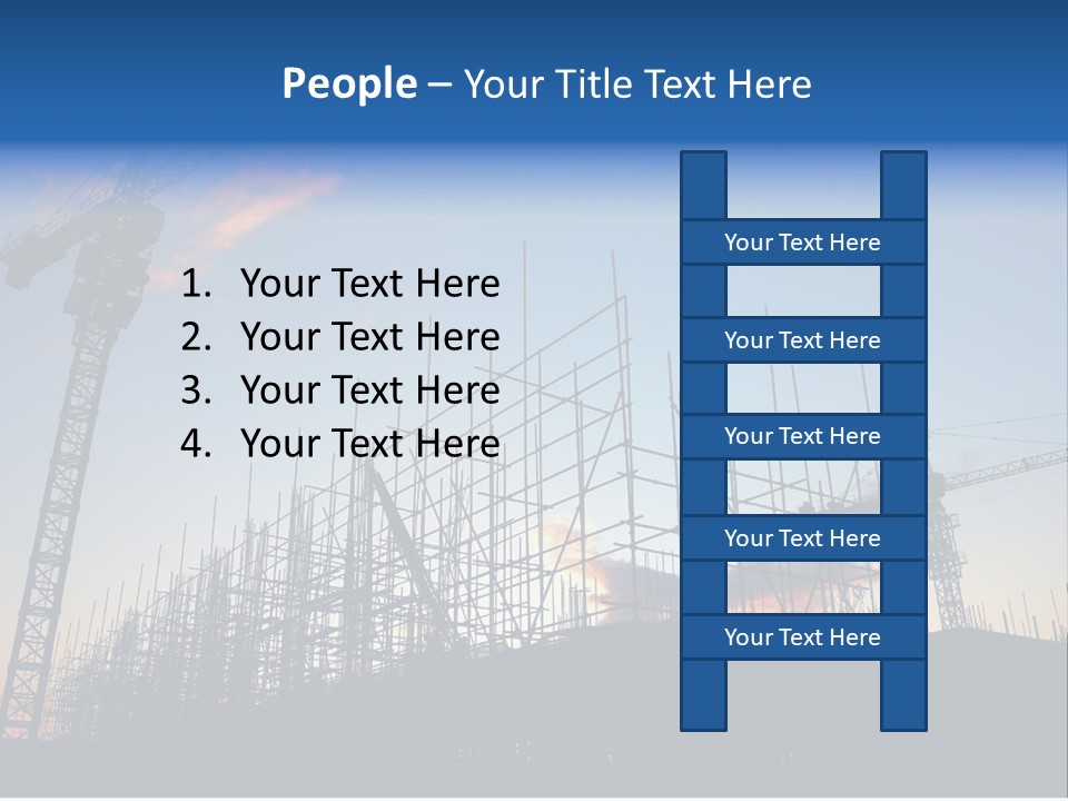Construction Site At Dusk (Or Dawn) PowerPoint Template