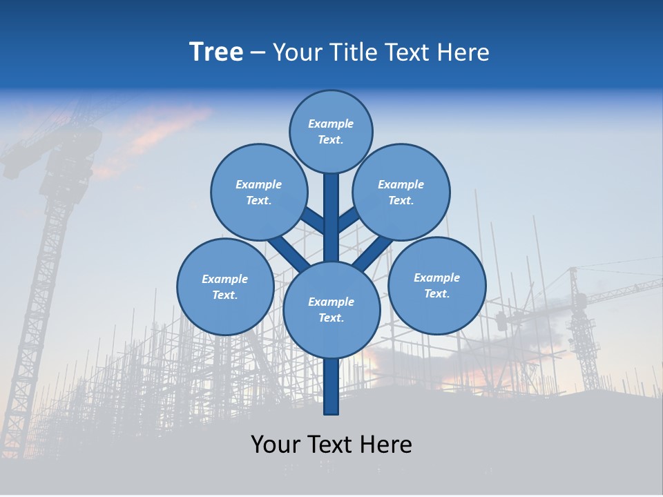 Construction Site At Dusk (Or Dawn) PowerPoint Template