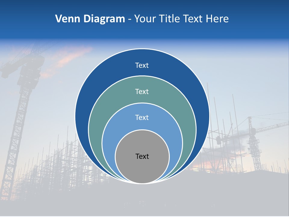 Construction Site At Dusk (Or Dawn) PowerPoint Template