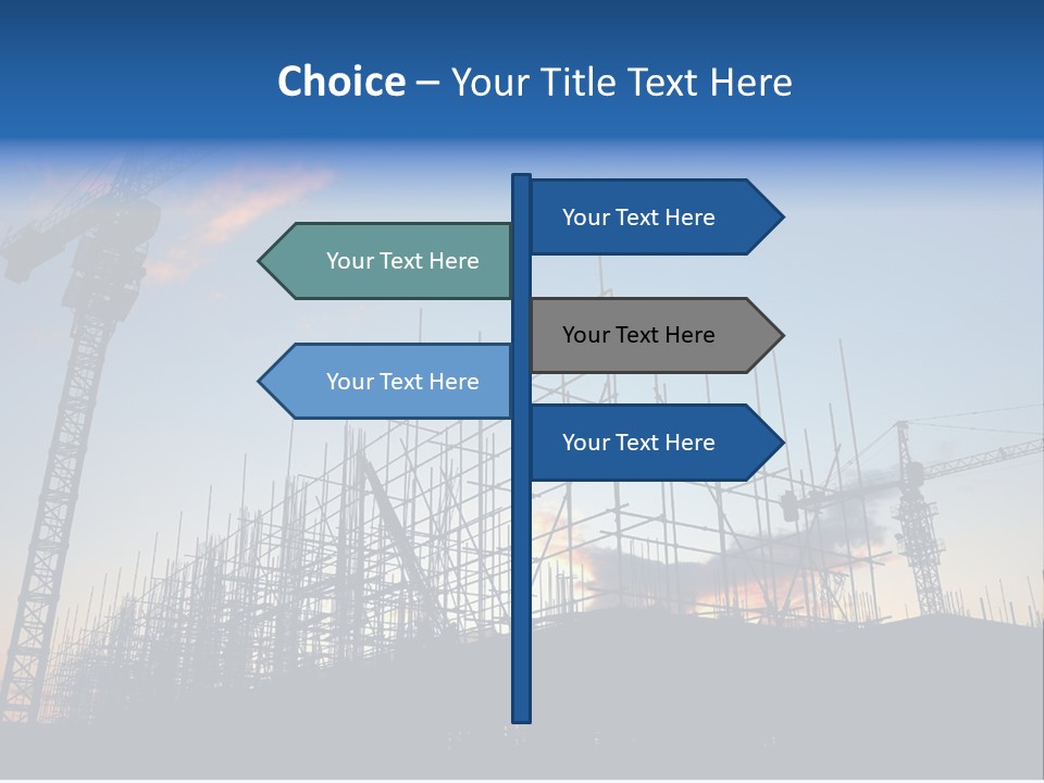 Construction Site At Dusk (Or Dawn) PowerPoint Template