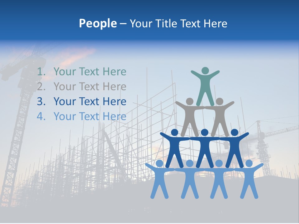 Construction Site At Dusk (Or Dawn) PowerPoint Template