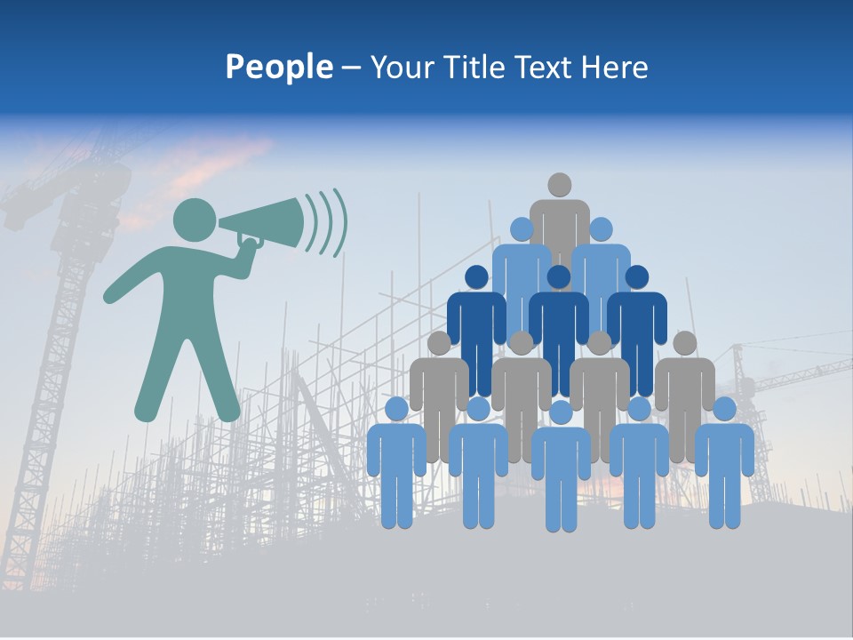 Construction Site At Dusk (Or Dawn) PowerPoint Template