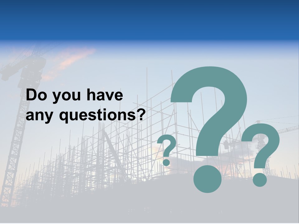Construction Site At Dusk (Or Dawn) PowerPoint Template