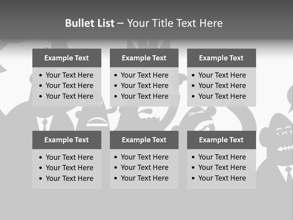 An Arguing Silhouette Crowd. Stock Vector Illustration: PowerPoint Template