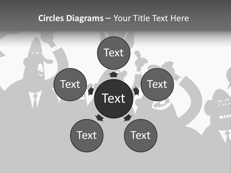 An Arguing Silhouette Crowd. Stock Vector Illustration: PowerPoint Template