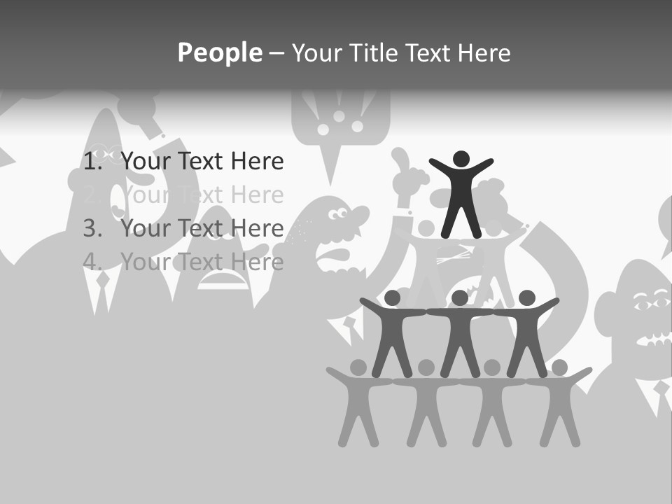 An Arguing Silhouette Crowd. Stock Vector Illustration: PowerPoint Template