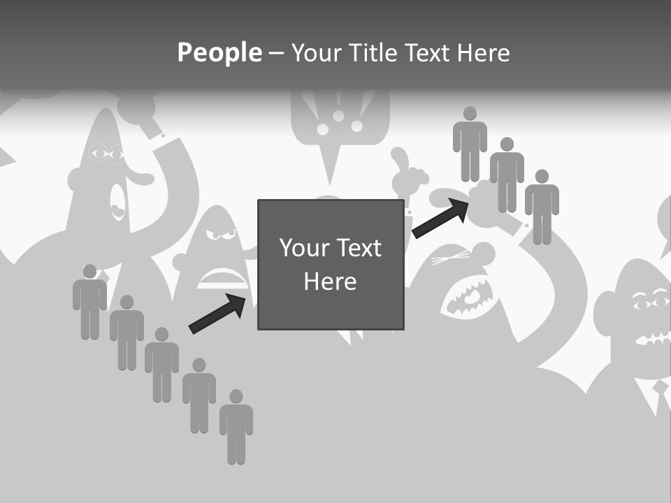 An Arguing Silhouette Crowd. Stock Vector Illustration: PowerPoint Template