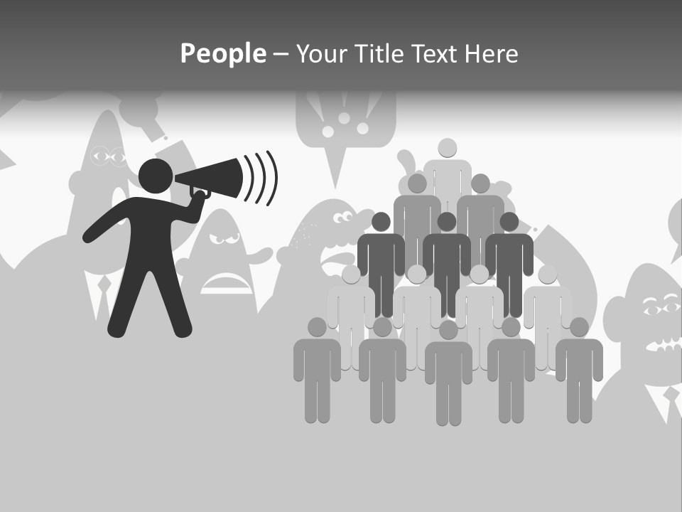 An Arguing Silhouette Crowd. Stock Vector Illustration: PowerPoint Template