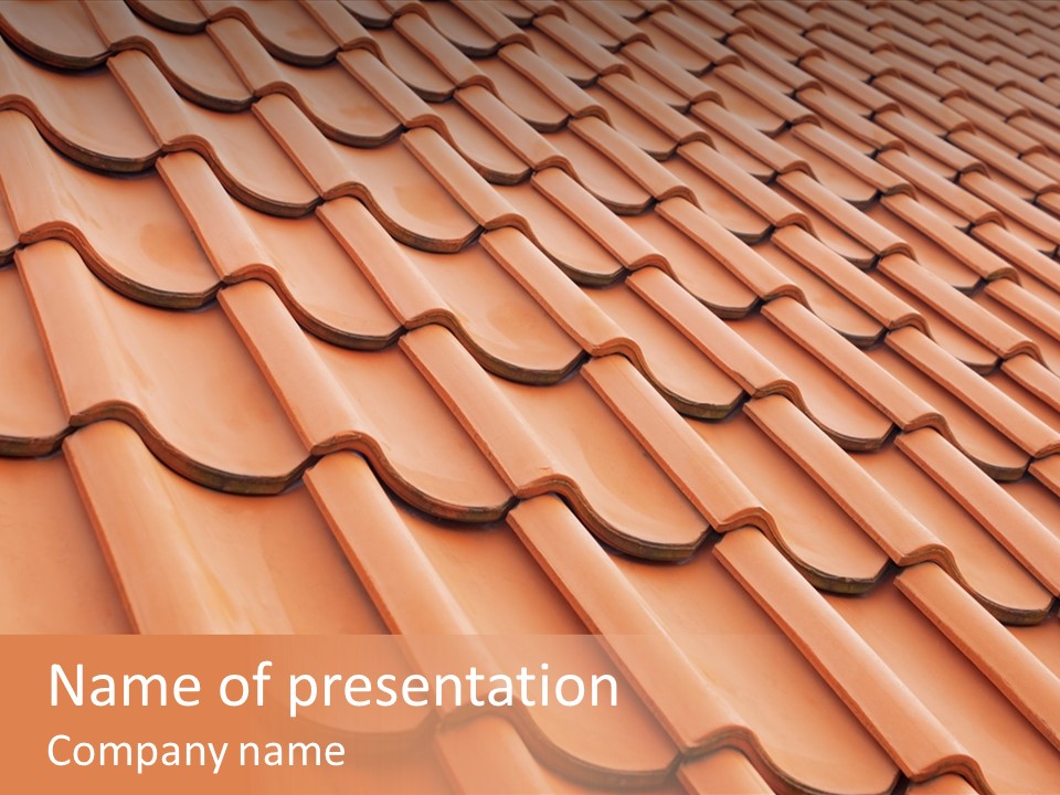A Red Tile Roof With A Name Of Presentation PowerPoint Template