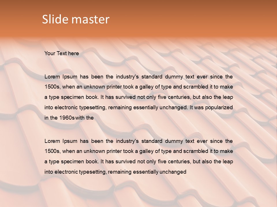 A Red Tile Roof With A Name Of Presentation PowerPoint Template