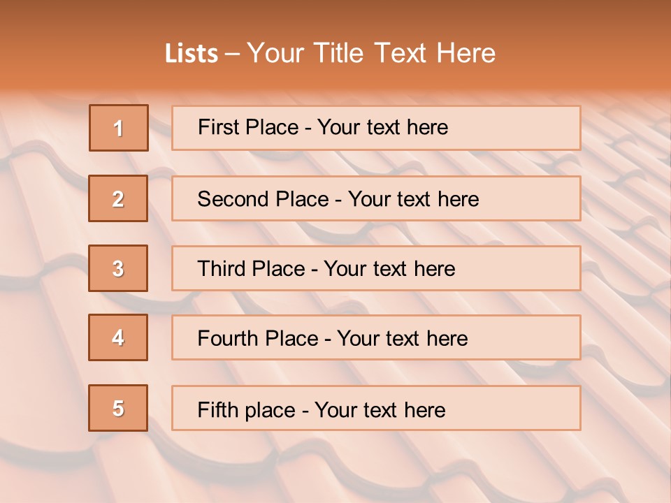 A Red Tile Roof With A Name Of Presentation PowerPoint Template