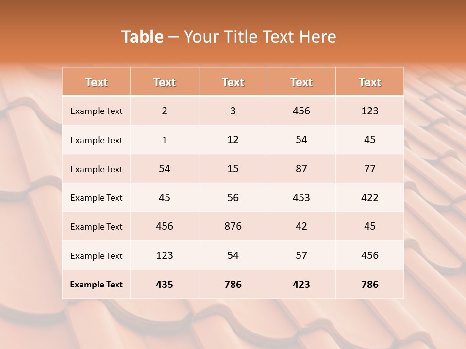 A Red Tile Roof With A Name Of Presentation PowerPoint Template
