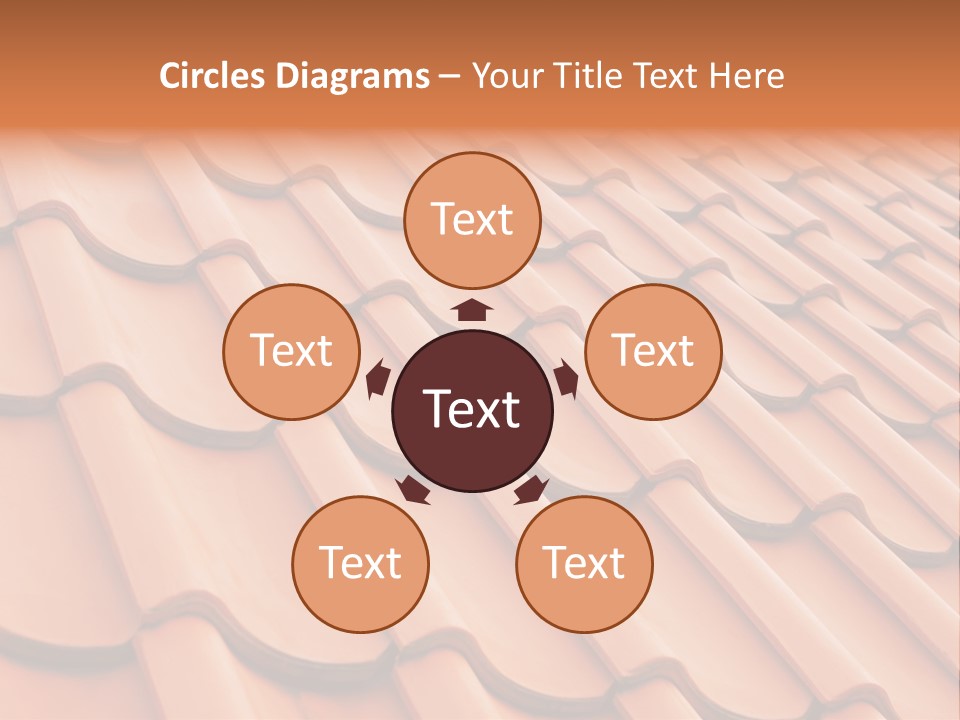 A Red Tile Roof With A Name Of Presentation PowerPoint Template