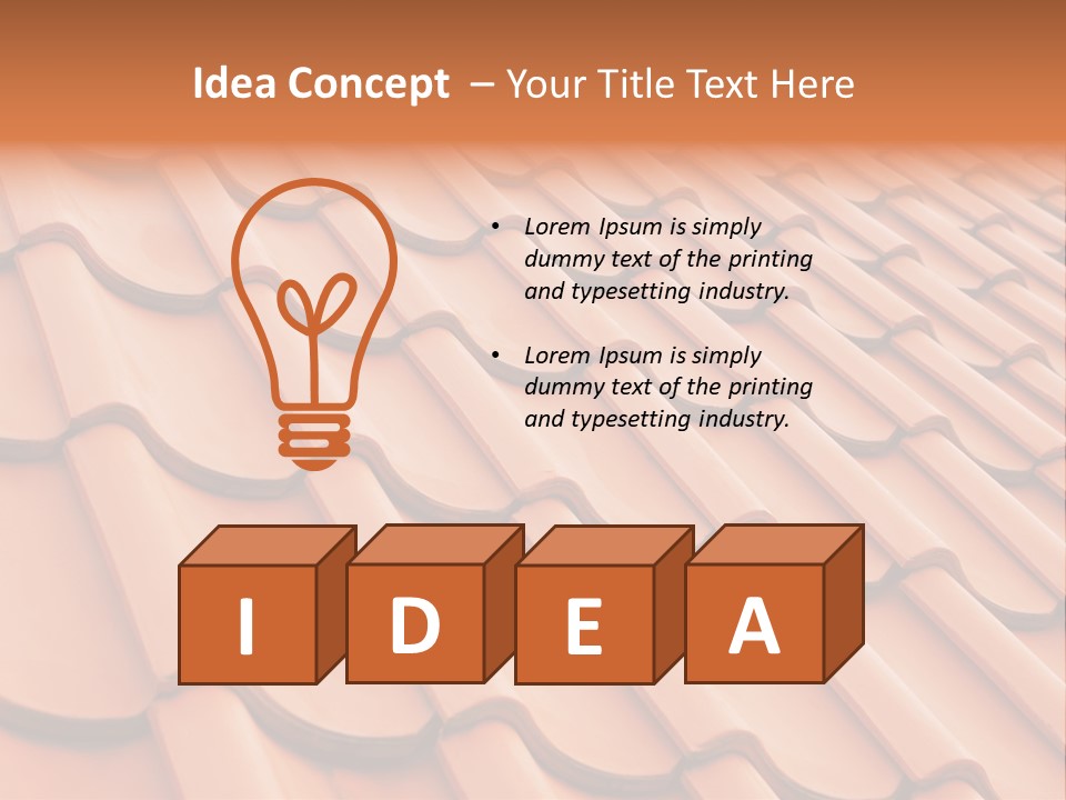 A Red Tile Roof With A Name Of Presentation PowerPoint Template