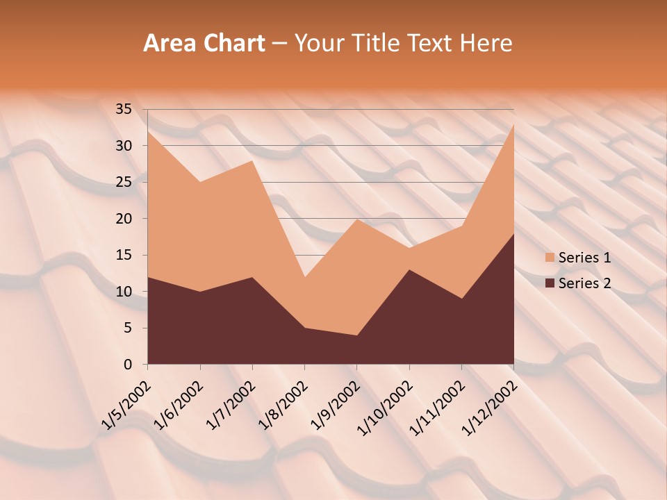 A Red Tile Roof With A Name Of Presentation PowerPoint Template