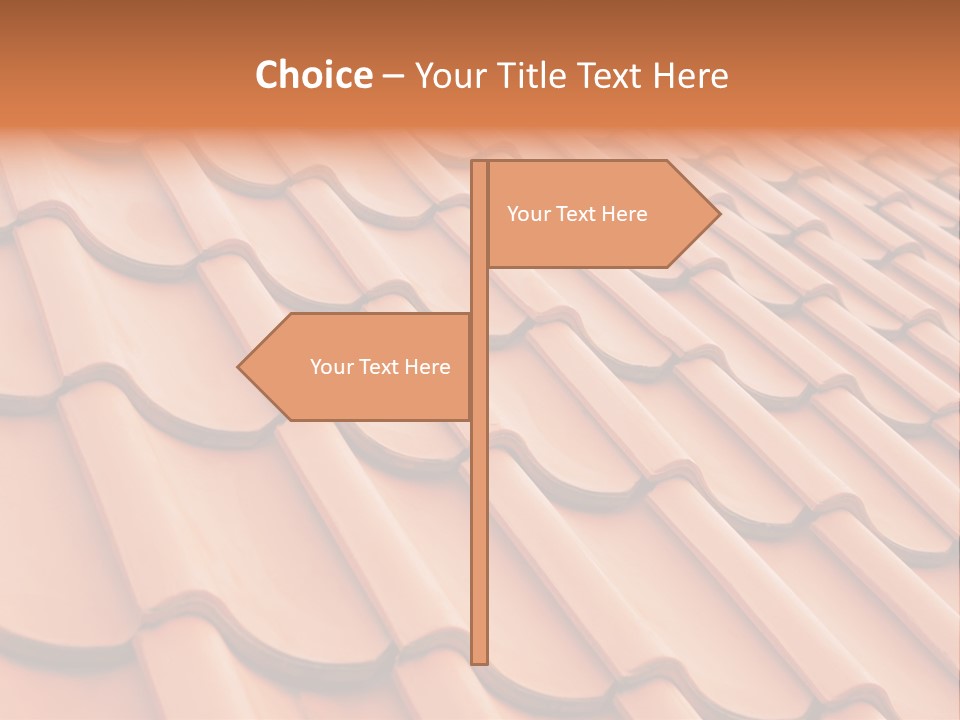 A Red Tile Roof With A Name Of Presentation PowerPoint Template