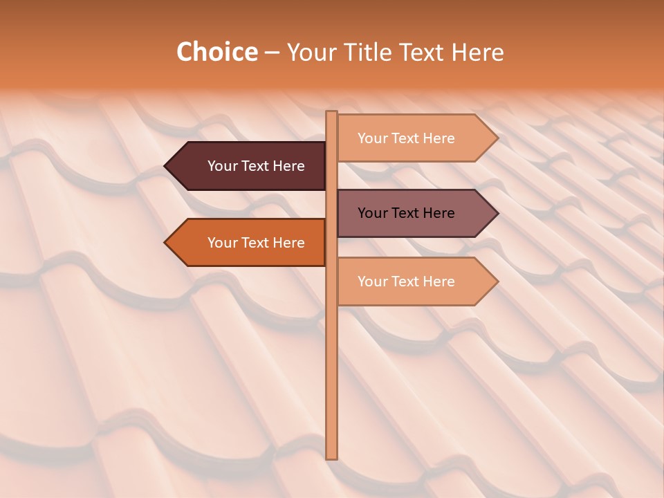 A Red Tile Roof With A Name Of Presentation PowerPoint Template