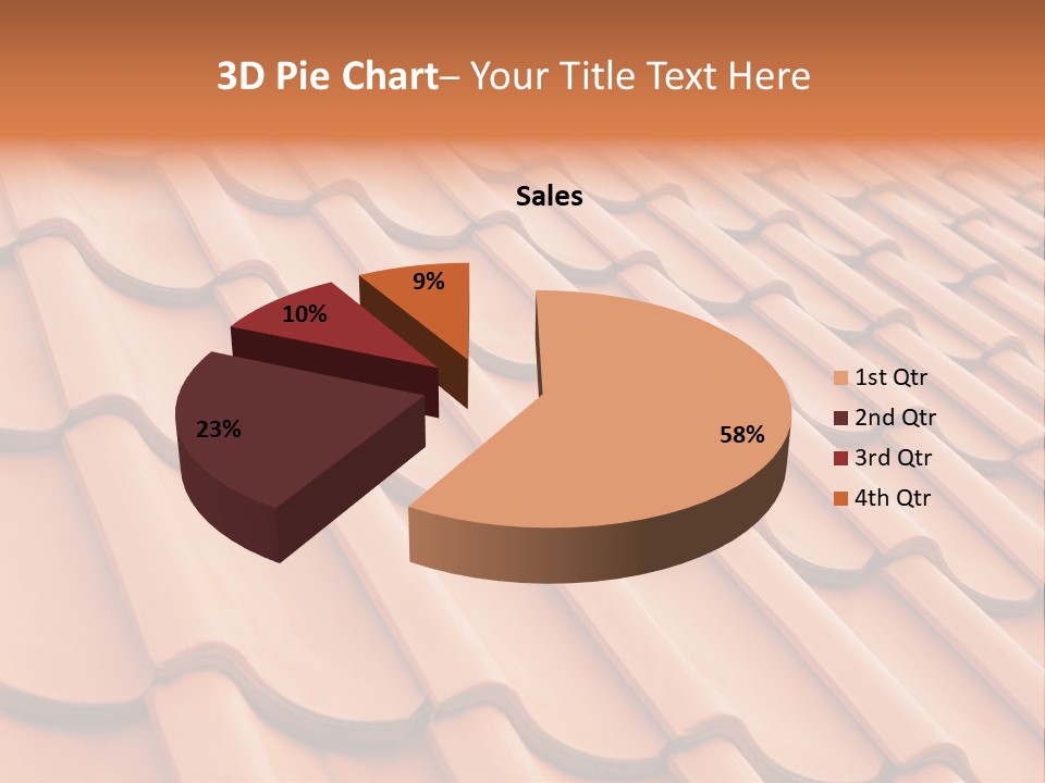 A Red Tile Roof With A Name Of Presentation PowerPoint Template