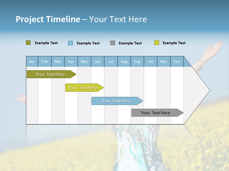 Beautiful Young Happy Woman On Rapeseed Field In Bloom PowerPoint Template