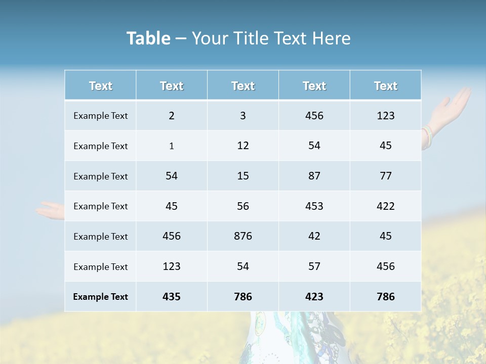 Beautiful Young Happy Woman On Rapeseed Field In Bloom PowerPoint Template