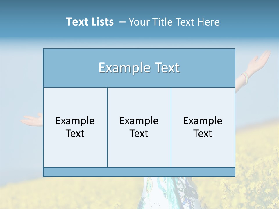 Beautiful Young Happy Woman On Rapeseed Field In Bloom PowerPoint Template