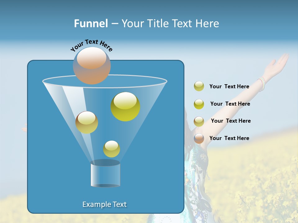 Beautiful Young Happy Woman On Rapeseed Field In Bloom PowerPoint Template