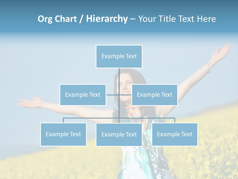Beautiful Young Happy Woman On Rapeseed Field In Bloom PowerPoint Template