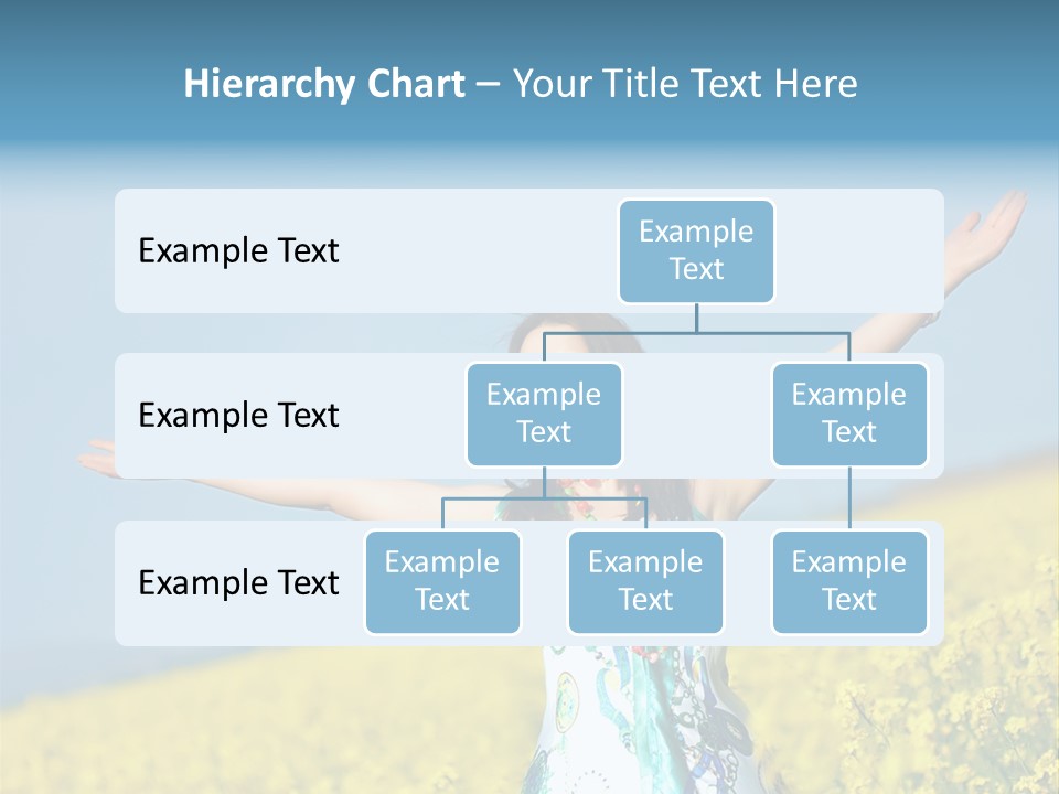 Beautiful Young Happy Woman On Rapeseed Field In Bloom PowerPoint Template