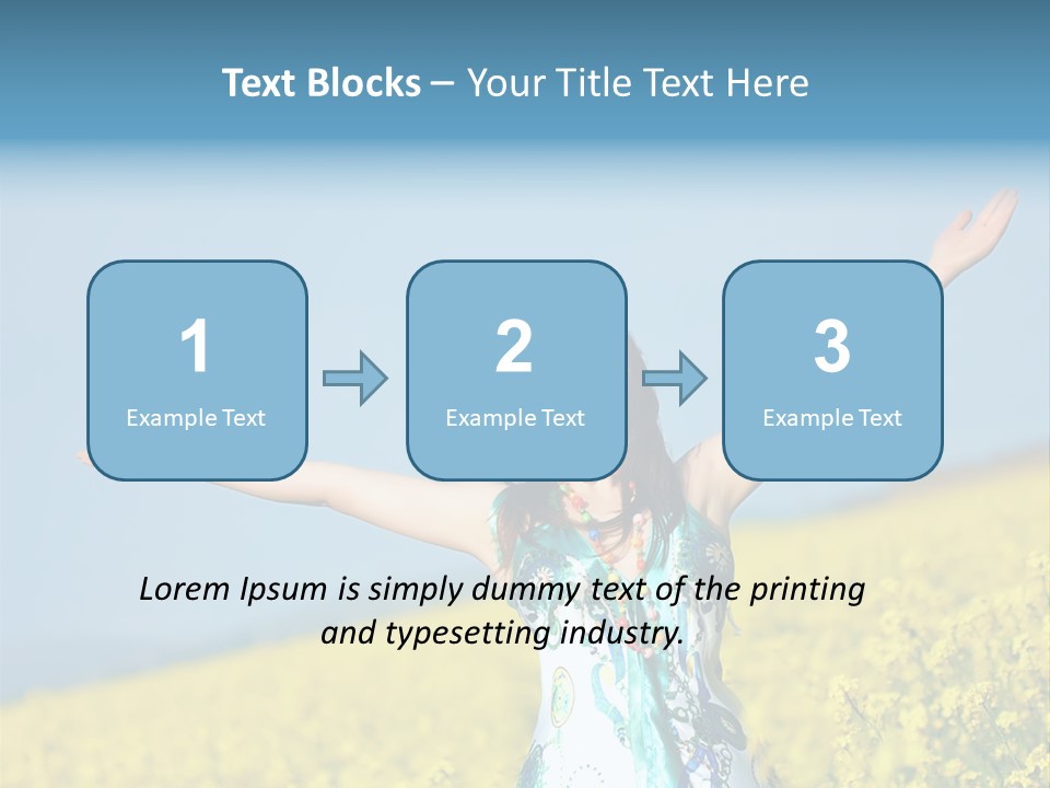 Beautiful Young Happy Woman On Rapeseed Field In Bloom PowerPoint Template