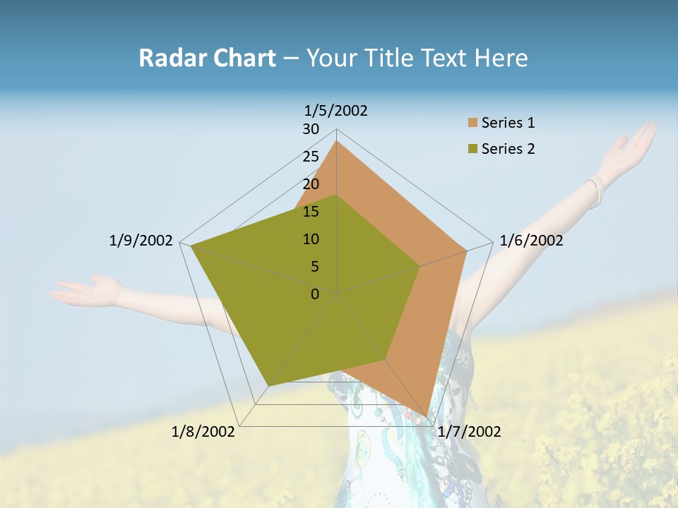 Beautiful Young Happy Woman On Rapeseed Field In Bloom PowerPoint Template