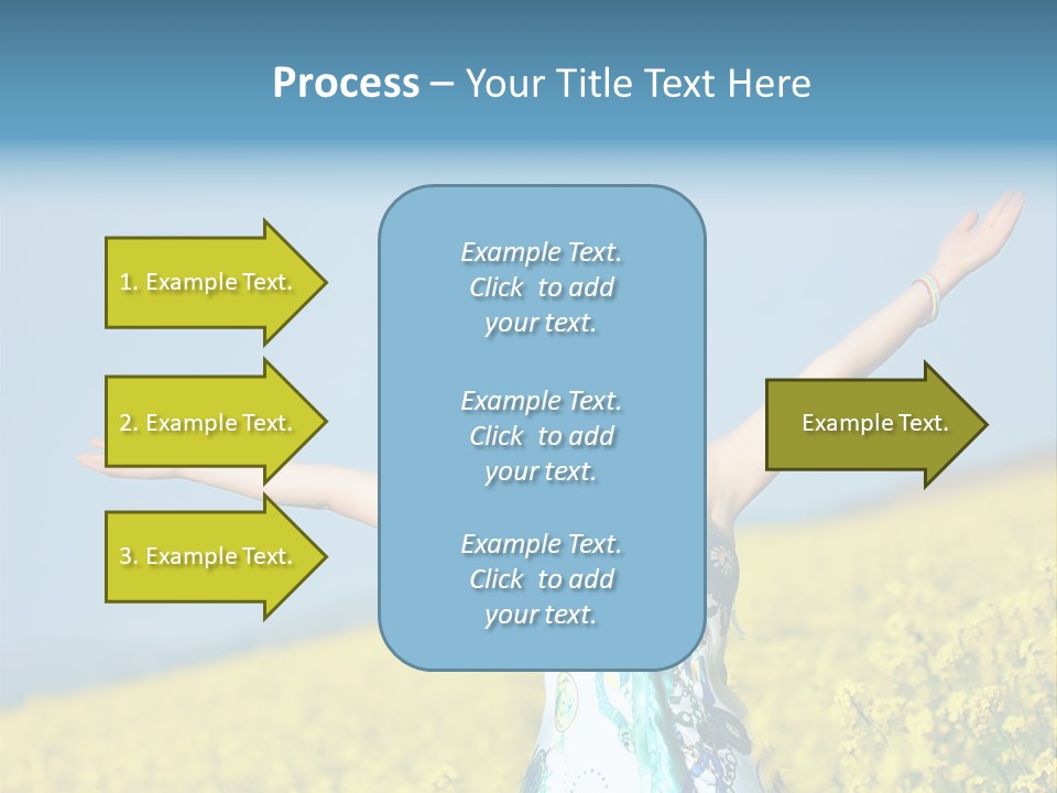 Beautiful Young Happy Woman On Rapeseed Field In Bloom PowerPoint Template