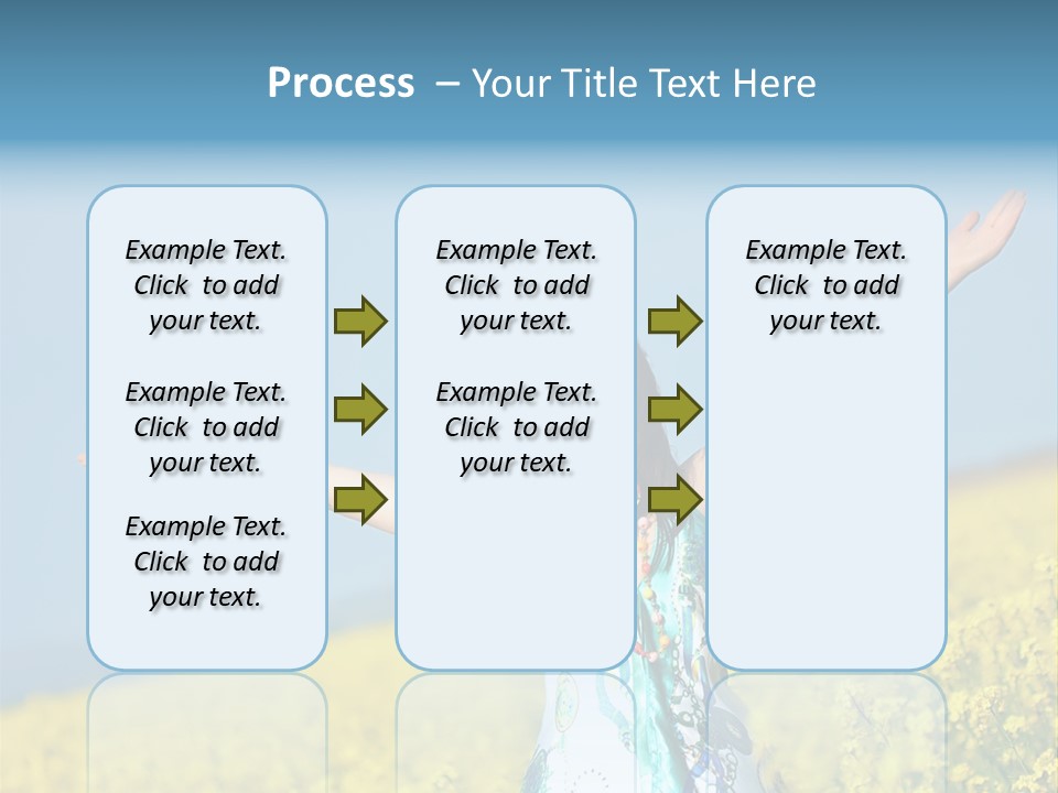 Beautiful Young Happy Woman On Rapeseed Field In Bloom PowerPoint Template