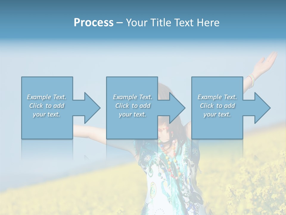 Beautiful Young Happy Woman On Rapeseed Field In Bloom PowerPoint Template