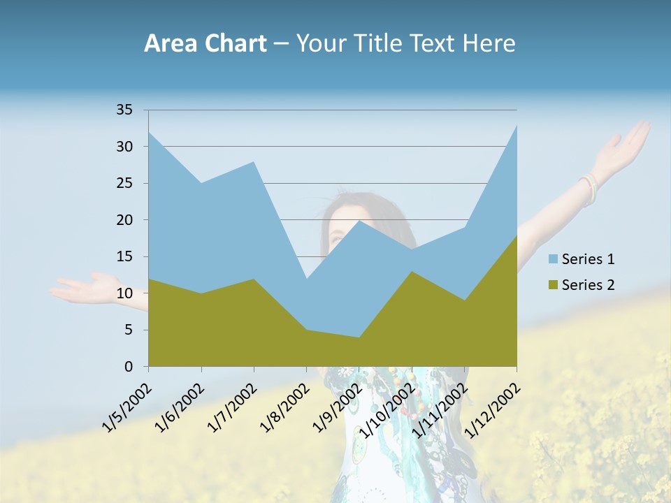 Beautiful Young Happy Woman On Rapeseed Field In Bloom PowerPoint Template
