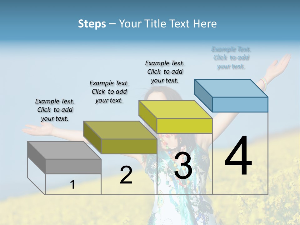 Beautiful Young Happy Woman On Rapeseed Field In Bloom PowerPoint Template