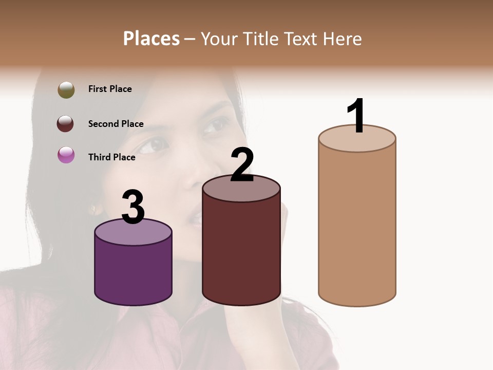 A Young Woman Is Very Nervous And Have Bad Habit By Biting Her Fingernail. PowerPoint Template