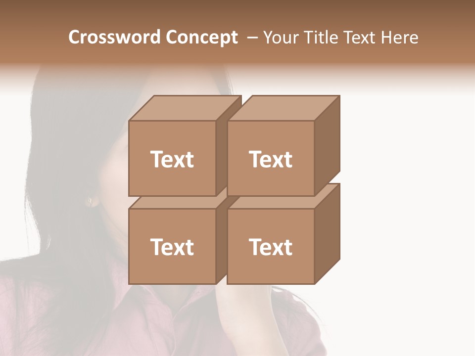 A Young Woman Is Very Nervous And Have Bad Habit By Biting Her Fingernail. PowerPoint Template