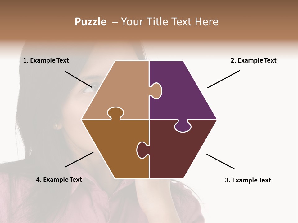 A Young Woman Is Very Nervous And Have Bad Habit By Biting Her Fingernail. PowerPoint Template