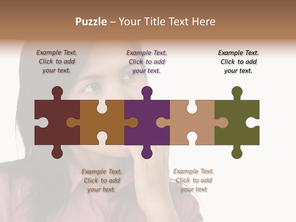 A Young Woman Is Very Nervous And Have Bad Habit By Biting Her Fingernail. PowerPoint Template