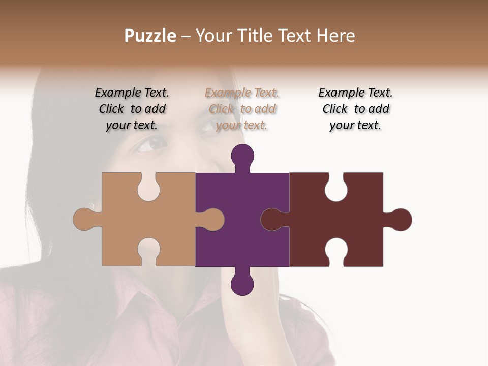 A Young Woman Is Very Nervous And Have Bad Habit By Biting Her Fingernail. PowerPoint Template